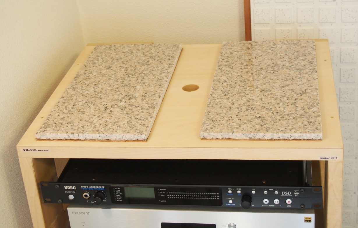 4. Place the granite boards (BD11,11') on the top of the main body.