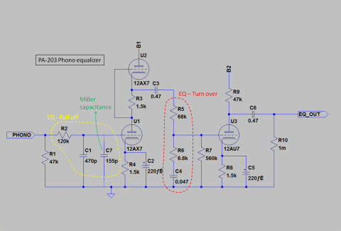 Schem of PA-203 EQ stage