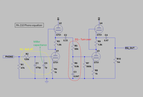 Schem of PA-210 EQ stage