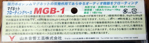 Instruction of Yamamoto Onkyo Kougei MGB-1