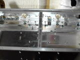 Tube sockets mounted on the back panel