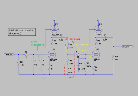 Schem of PA-210 EQ stage (improved)