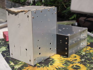 Temporarily assembled enclosure (front view)