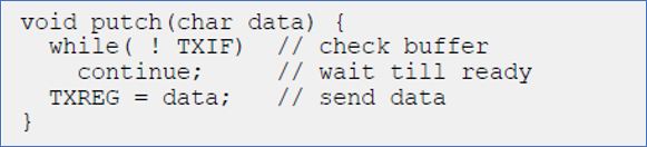 Example of the function putch()